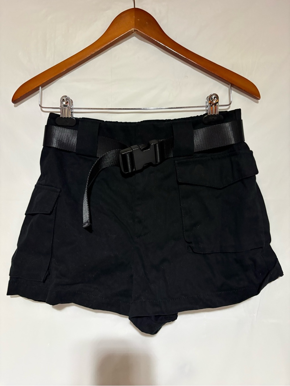 TNA Black Cargo Belted Women's Shorts